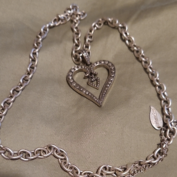 Coldwater Creek Silver Heart Pendant Necklace - Picture 1 of 4